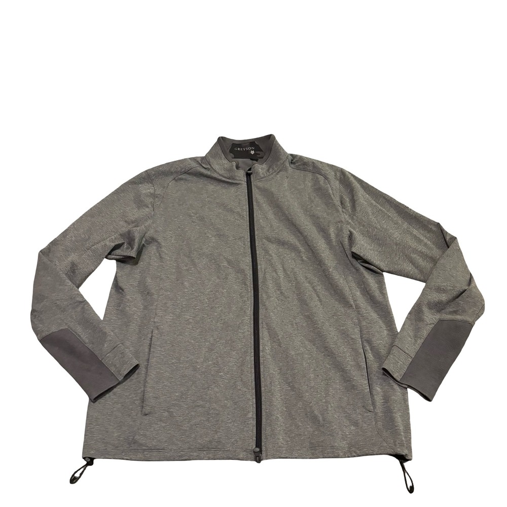 Greyson Mens Full Zip Golf Jacket XL Heather Grey Old Overton Logo Performance